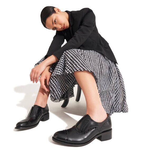 The Office of Angela Scott Ms. Arzner Slip On Black Oxford Leather Loafer EU 39 - Picture 11 of 12